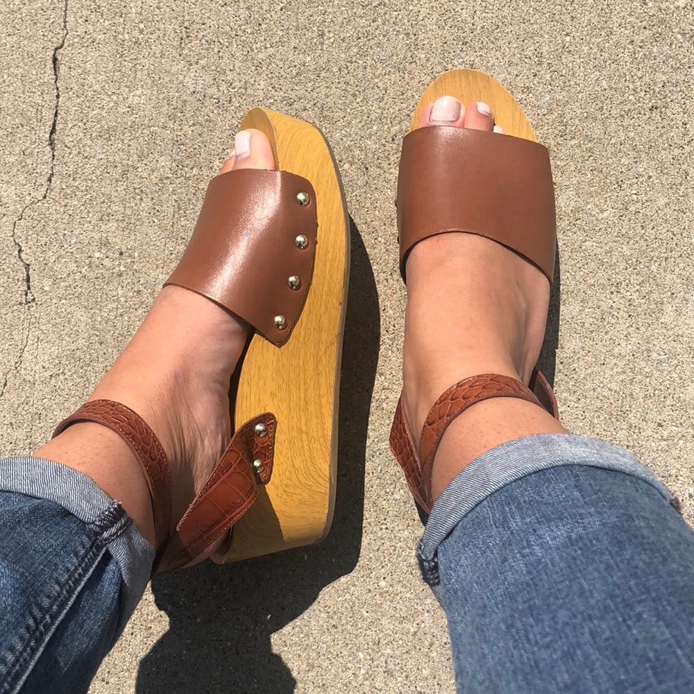 Sam Edelman platform sandals - size 9 cognac